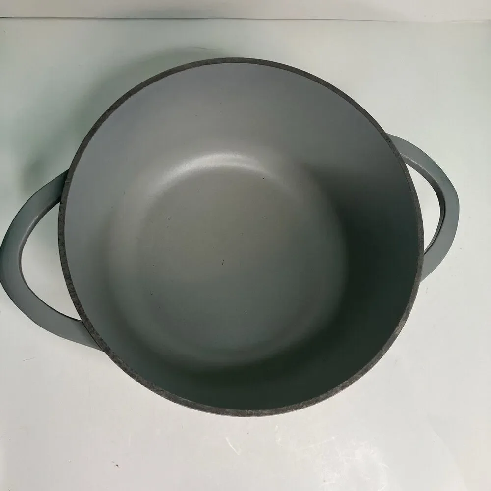 Temp-tations 5.9 Qt Round Aluminum NonStick Casserole Gray Pot With Glass Lid